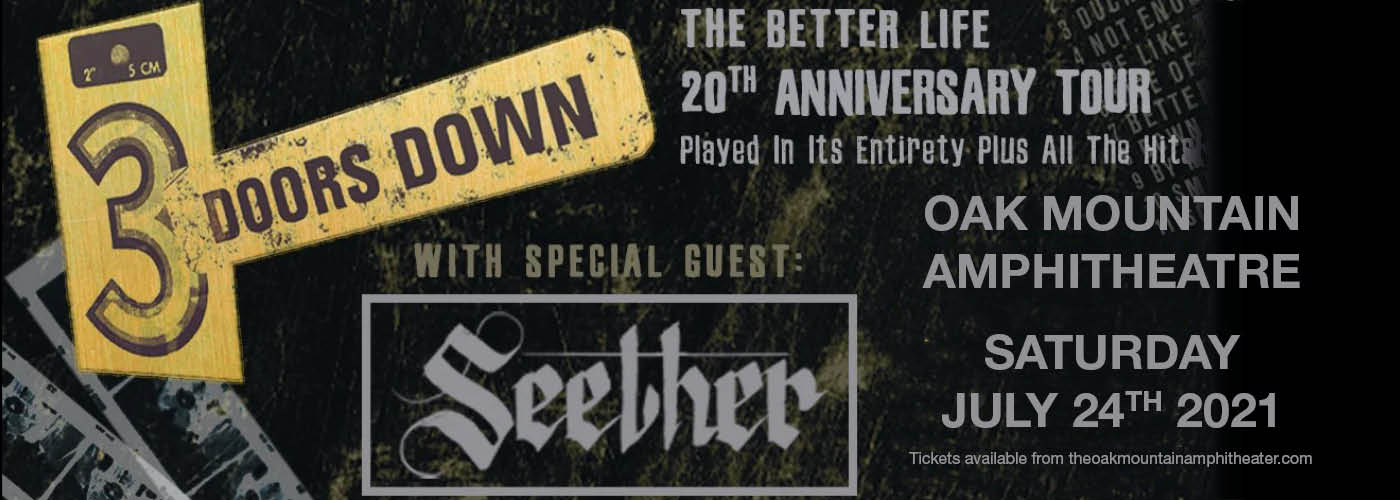 3 Doors Down: The Better Life 20th Anniversary Tour at Oak Mountain Amphitheatre
